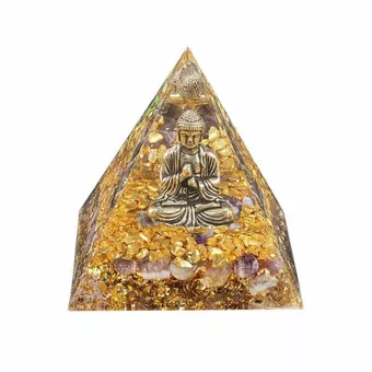 Piramida orgonitowa Budda + Ametyst