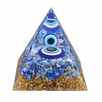Piramida Złego Oka z Orgonitem i Lapis Lazuli 8 cm