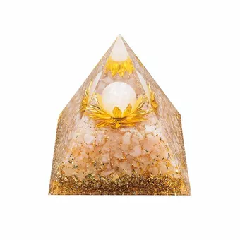 Piramida Orgonitowa z Różowym Kwarcem Lotus 8cm