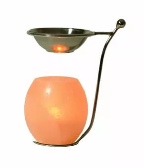 Kominek perfumeryjny + metalowa podstawka i świecznik z naturalnego kryształu solnego RCH103 1 kg