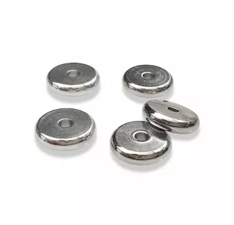 Srebrne koraliki dystansowe Rondelle ze stali nierdzewnej 6 mm x 100