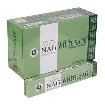 Kadzidełka Vijayshree Golden Nag Biała Szałwia 15g