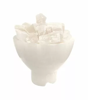 Misa lampy selenitowej z kamyczkami selenitu 16 cm 2-3 kg
