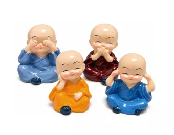 Zestaw 4 Ceramicznych Mnichów Mądrości 5,5 cm