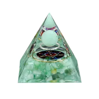Piramida orgonitowa Zielony awenturyn Metatron 8 cm