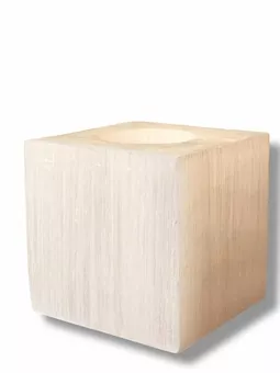 Świecznik z polerowanego selenitu w kształcie kostki 7 cm 0,7-1 kg