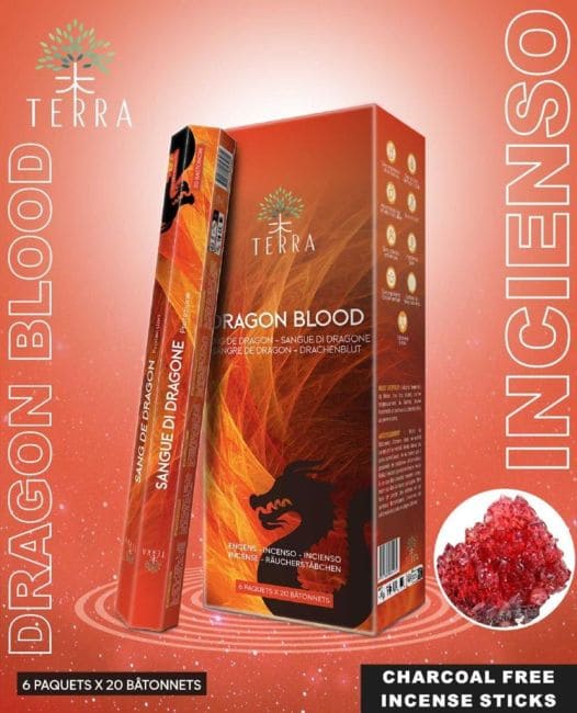 kadzidło i Kadzidło Terra Dragon's Blood Hexa bez węgla drzewnego|pl