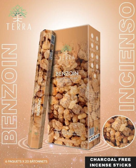kadzidło i Kadzidło Terra Benzoin Hexa bez węgla drzewnego 30gr|pl