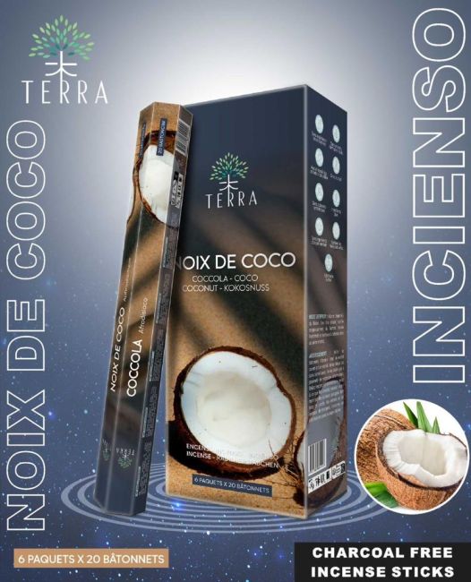 Kadzidło bezwęglowe Terra Coconut hexa