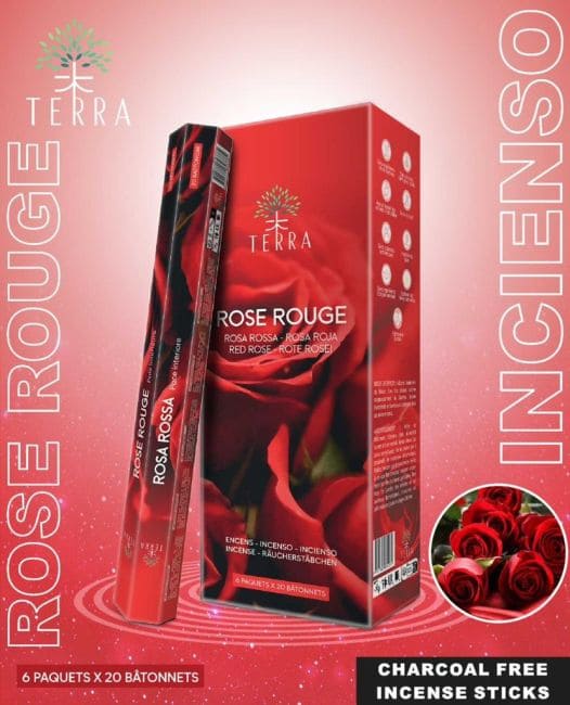 kadzidło i Kadzidło sześciokątne Terra Rose Red bez węgla drzewnego|pl