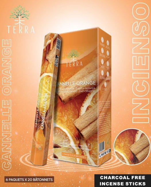 kadzidło i Kadzidło hexa Terra Cinnamon Orange bez węgla drzewnego 30gr|pl
