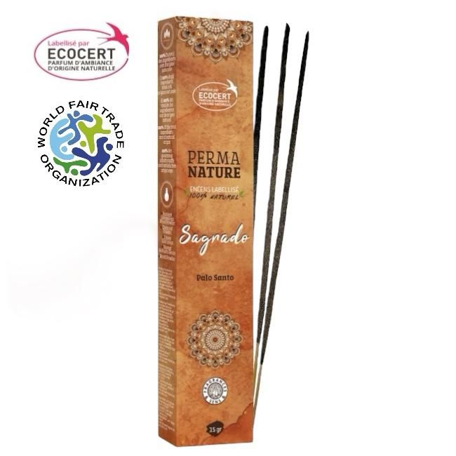 kadzidło i Perma Nature Sagrado Palo Santo Ecocert-Fair Trade z etykietą 15g