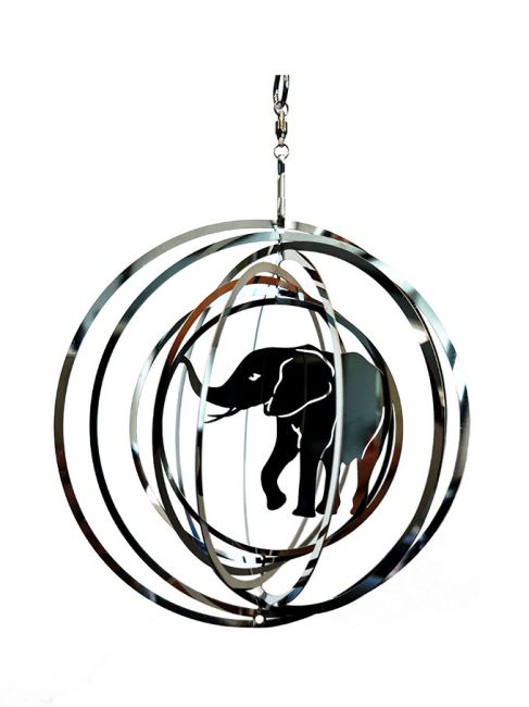 Dzwonek wietrzny ze stali 3D w kształcie słonia o średnicy 15 cm