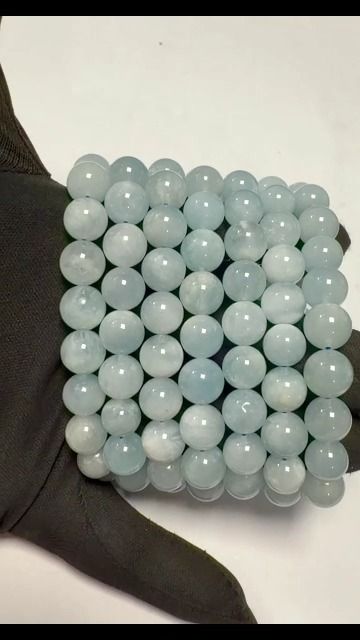 Bransoletka z akwamarynu A koraliki 10mm