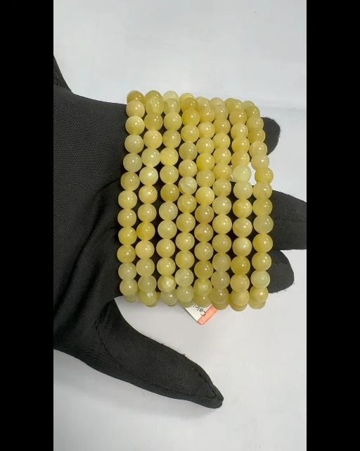 Pomarańczowa bransoletka kalcytowa z koralikami 6mm