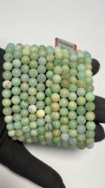 Bransoletka z Chryzoprazu AA koraliki 6-7mm