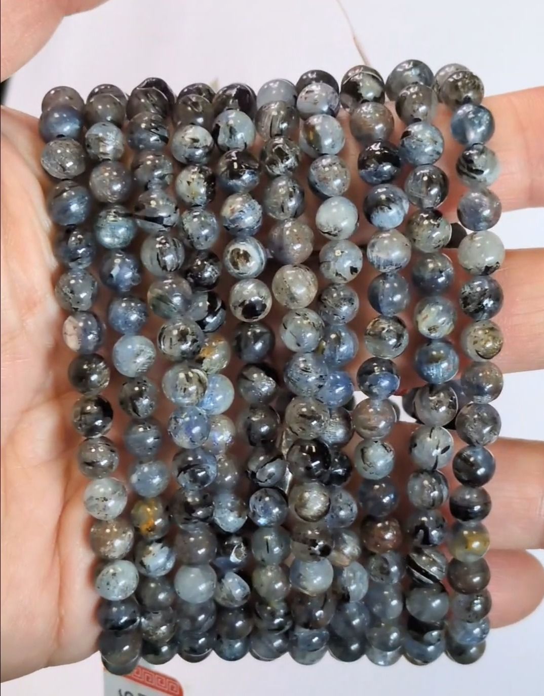 Bransoletka z naturalnego niebieskiego kyanitu z koralikami 5,5 mm