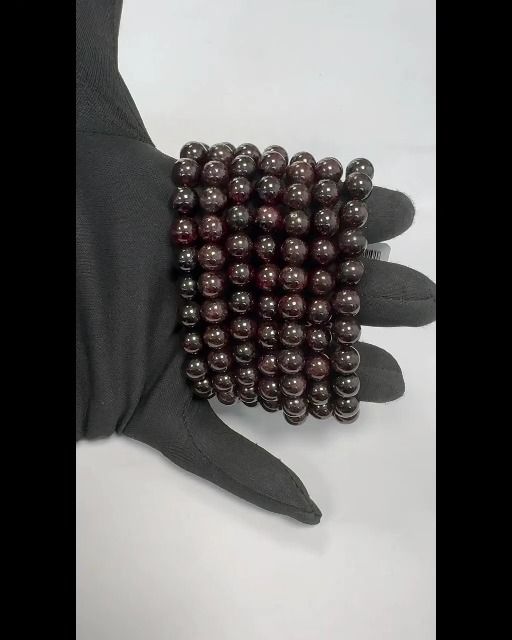 Bransoletka z granatu czerwonego AA koraliki 8-9mm