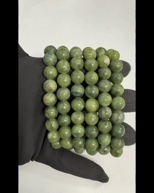 Nefrytowa bransoletka z jadeitu A koraliki 10mm