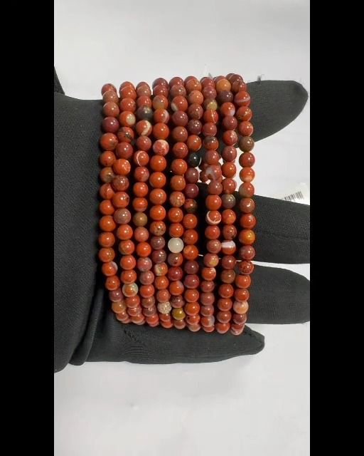 Bransoletka z czerwonych jaspisów koraliki 4mm