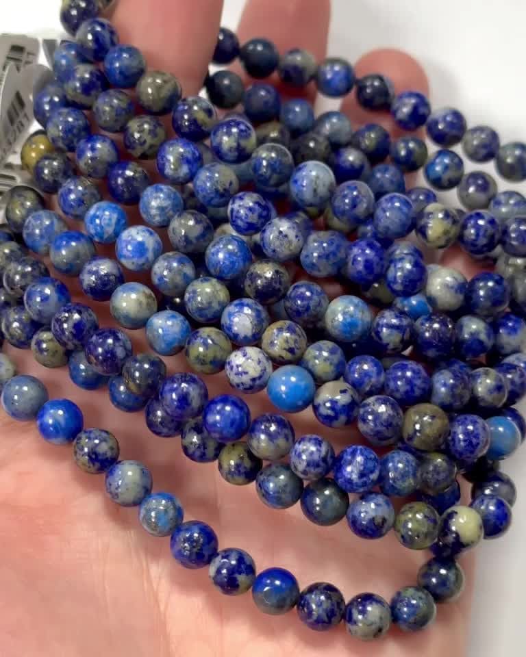 Bransoletka z lapisu lazuli z koralikami A średnicy 6-7mm