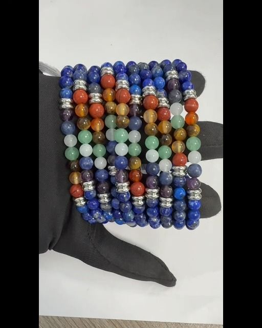Bransoletka Lapis Lazuli 7 Czakr Z Koralikami 6mm