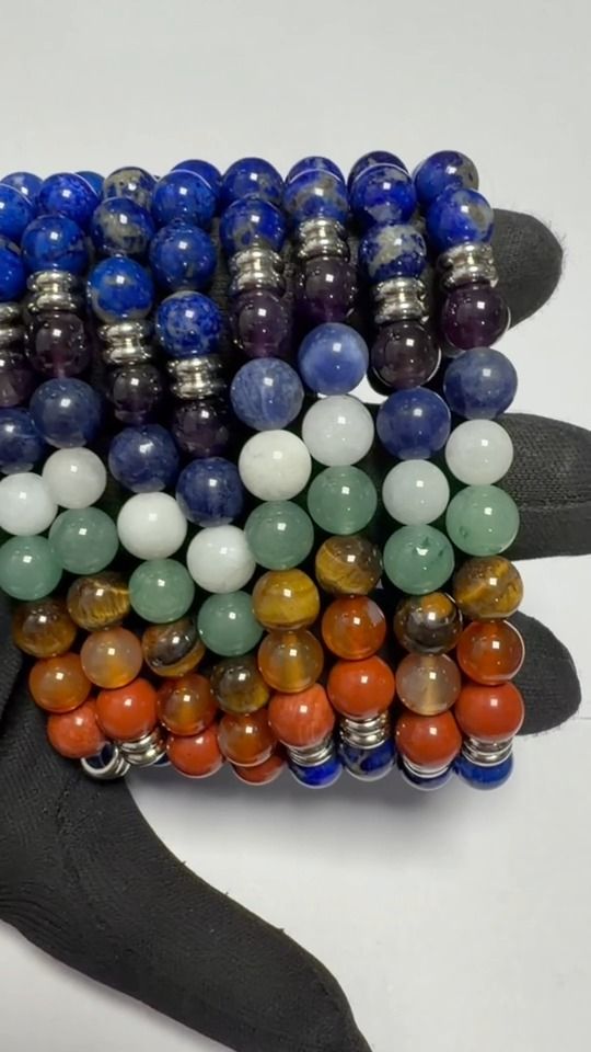 Bransoletka Lapis Lazuli 7 Czakr AB koraliki 8mm