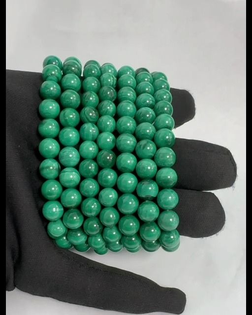 Bracelet Malachite Claire AA perles 7.5-8.5mm
