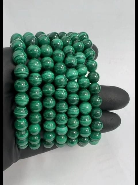 Bracelet Malachite Claire AAA perles 8-9mm