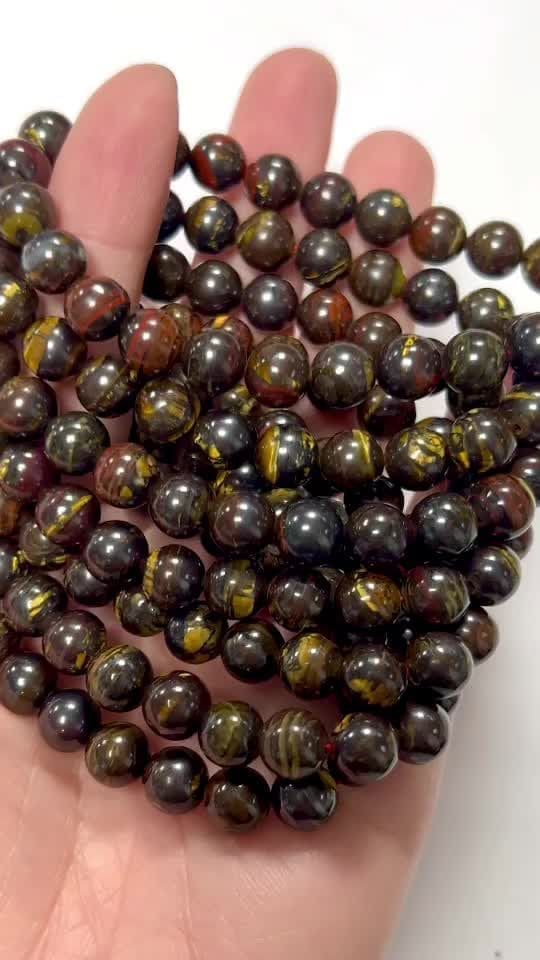 Bransoletka Żelazne Oko AAAA koraliki 8mm