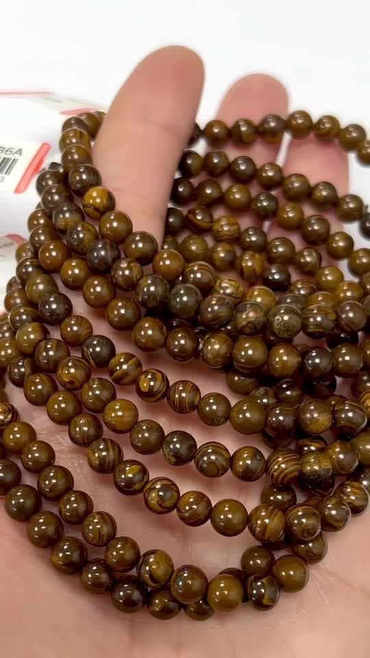 Bransoletka z opalu głazowego z koralikami o średnicy 5-6 mm