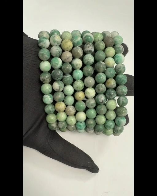 Bransoletka serpentynowa z koralikami 8mm