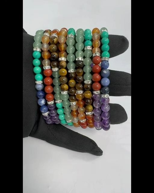 Bransoletka 7 czakr i koraliki strass 6mm