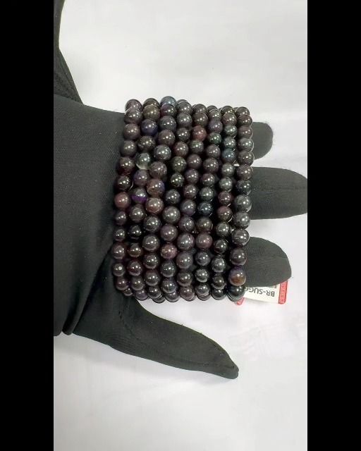 Bransoletka Sugilite A z koralikami 6-7mm