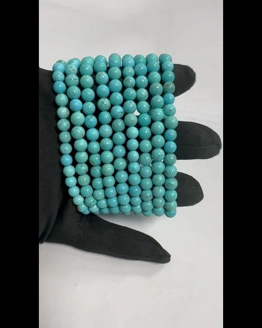 Bransoletka z naturalnego turquenitu Howlite barwiona koralikami o średnicy 6mm