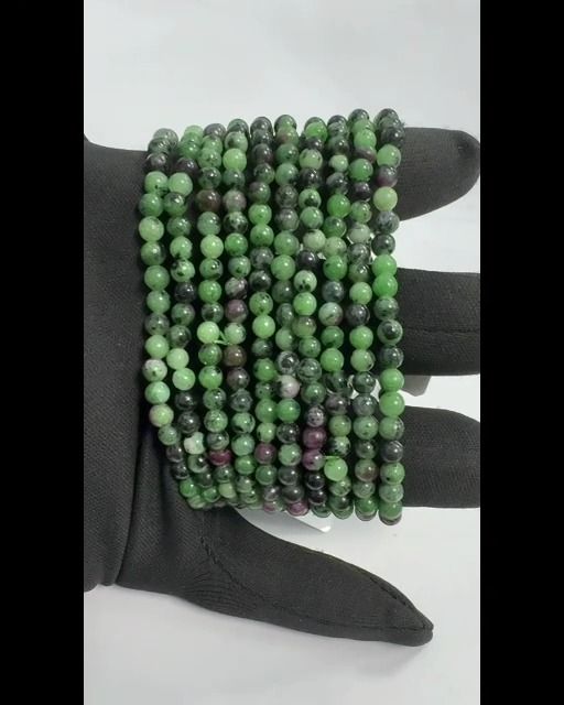 Bransoletka Ruby Zoisite z koralikami 4mm