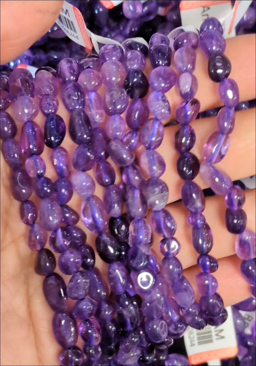 Bransoletka z ametystem AA kamienie walcowane