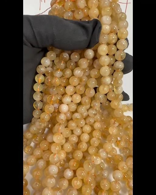 Naturalne koraliki cytrynowe 7,5-8,5 mm na nitce 40 cm
