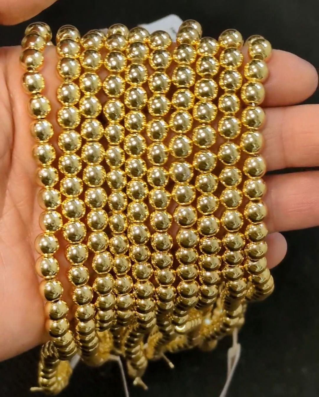 Hematyt Złoty Okrągłe koraliki o średnicy 6mm na drucie 40cm