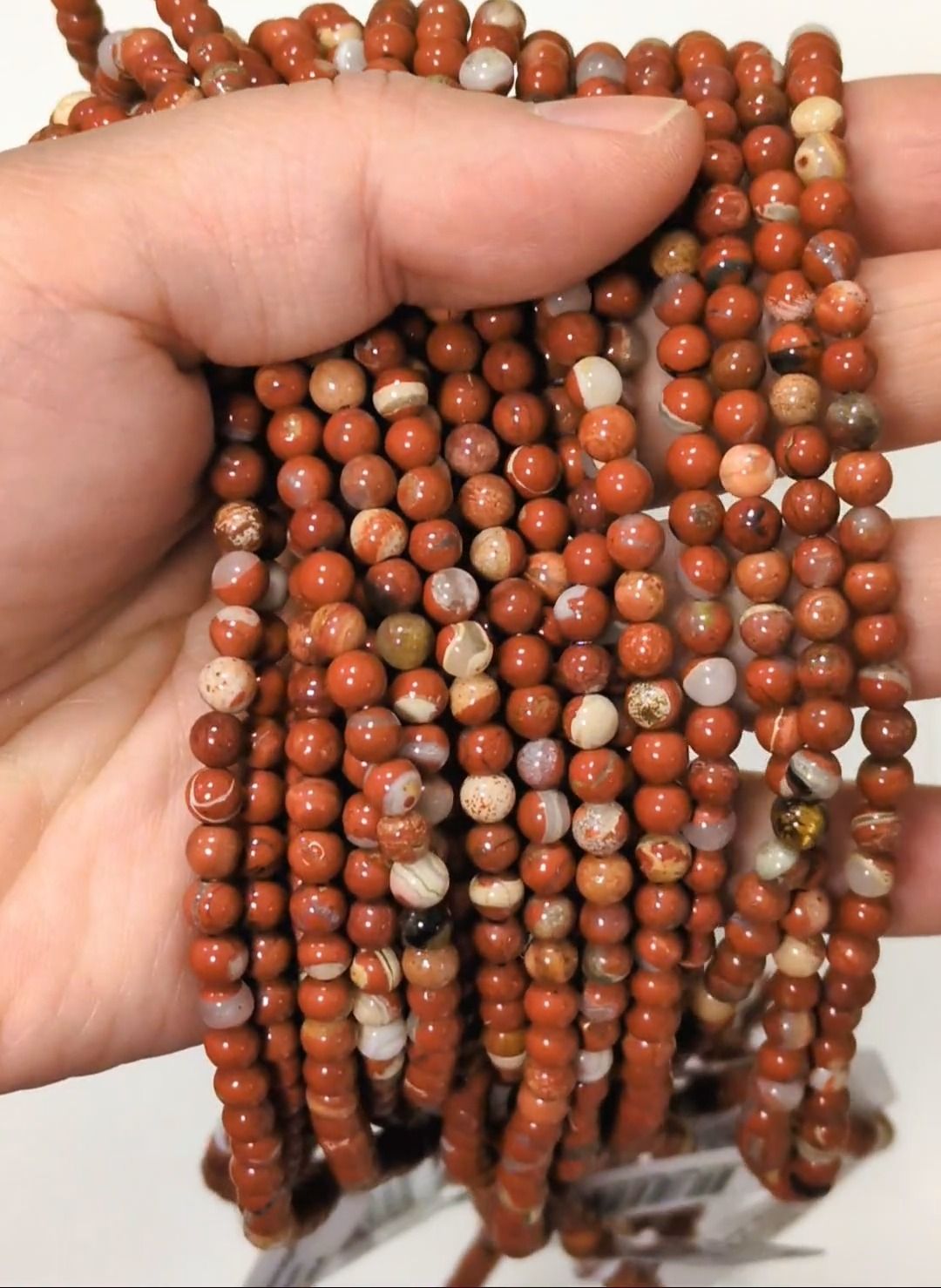 Koraliki Red Jasper AB 4mm na drucie 40cm