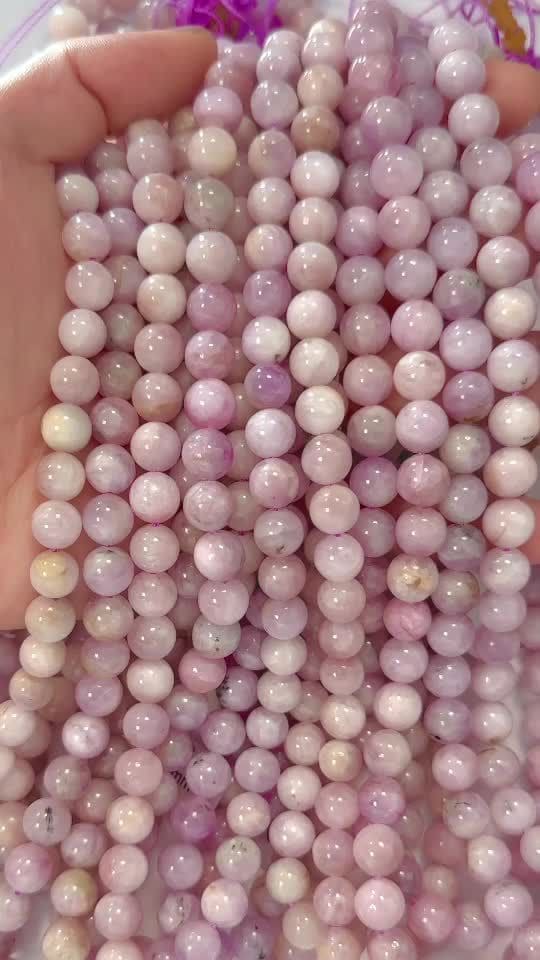 Koraliki Kunzite AB 8mm na drucie 40cm
