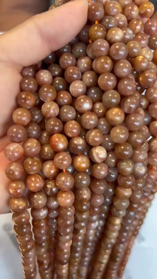 Koraliki Golden Sunstone AA 8mm na sznurku 40cm