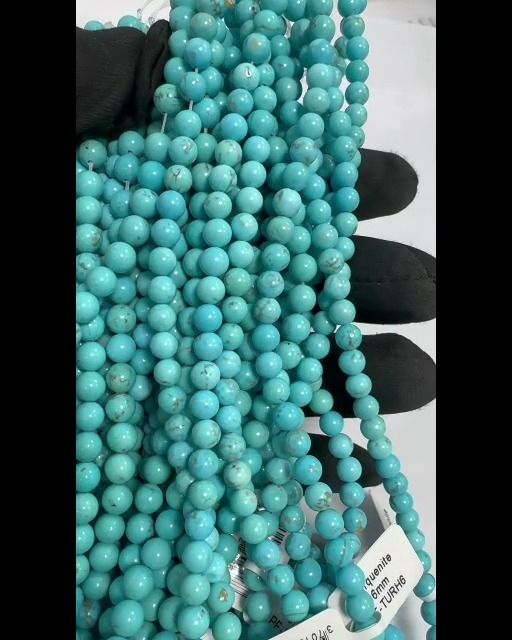 Turquénite Howlite naturalnie przyciemniane koraliki A o średnicy 6 mm na drucie 40 cm