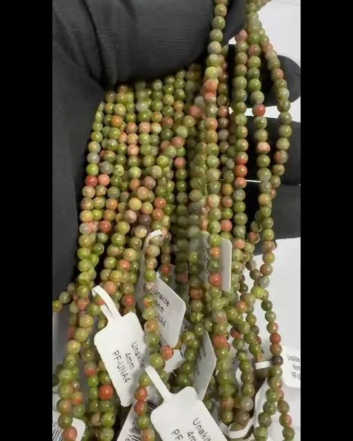 Koraliki unakite 4mm na drucie 40cm